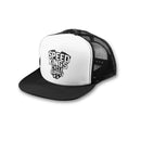 WHITE PANEL FLAT BILL TRUCKER HAT-3