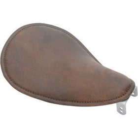 DRAG - SMALL LOW-PROFILE SPRING SOLO SEAT - DISTRESSED BROWN LEATHER- CUSTOM & RIGID