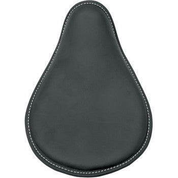 DRAG - SMALL LOW-PROFILE SPRING SOLO SEAT - BLACK LEATHER, WHITE STITCHING - CUSTOM & RIGID
