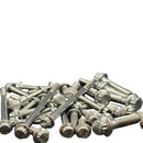 Bamco ARP stainless steel bolt kit for Harley-Davidson motorcycles, close-up pile on white background