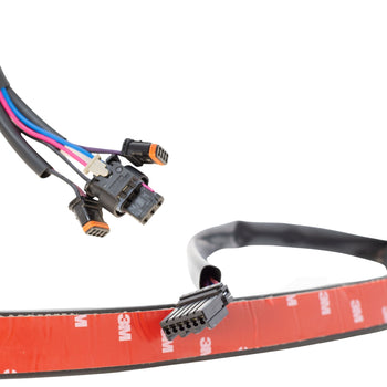 OG 18+ M8 Softail rear fender harness with OEM connectors and pre-applied 3M adhesive