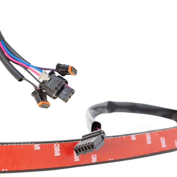 OG 18+ M8 Softail rear fender harness with OEM connectors and pre-applied 3M adhesive