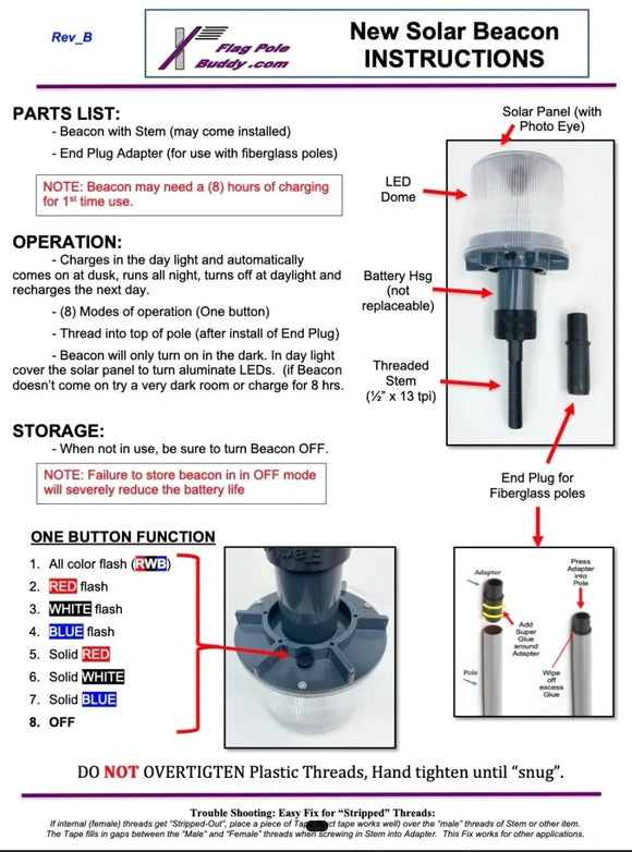 Red, White, Blue Solar Beacon