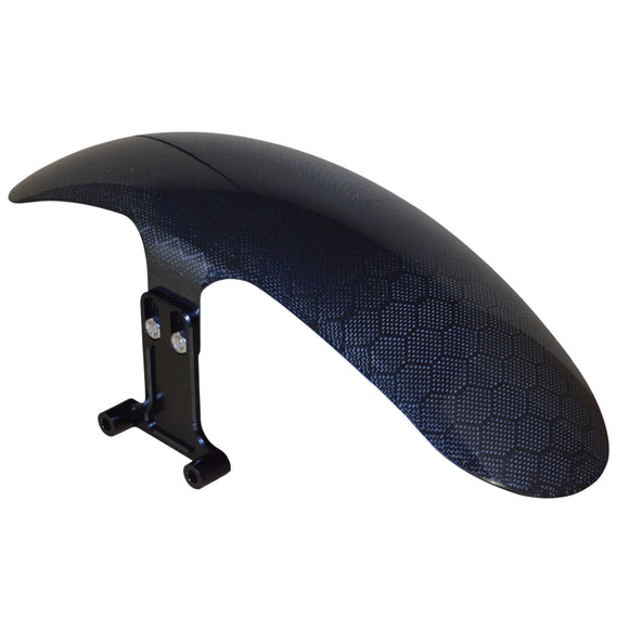 Shorty hexagonal carbon fiber motorcycle fender, black