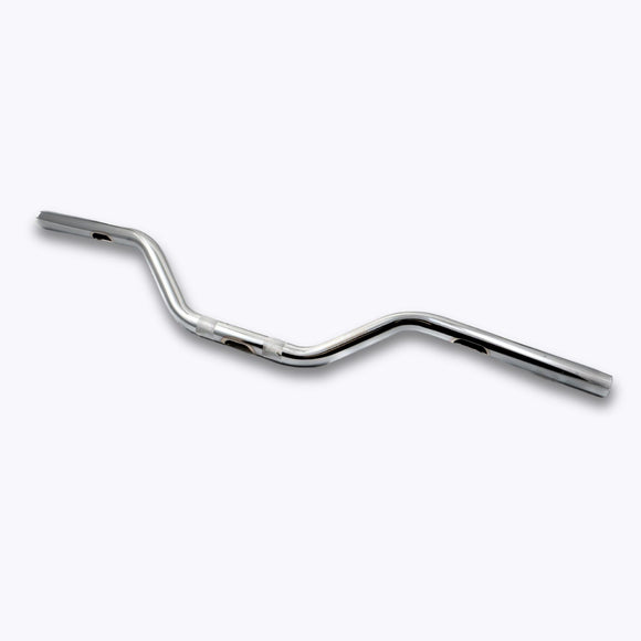Chrome speed kings mid bend motorcycle handlebar on a white background