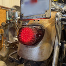 Red tail light on a motorcycle 