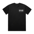 Black t-shirt with Speed-Kings Cycle Supply logo on a white background