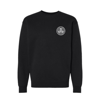 Black sweatshirt with a white SKC logo on the chest against a white background
