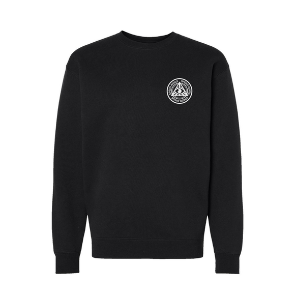Black sweatshirt with a white SKC logo on the chest against a white background