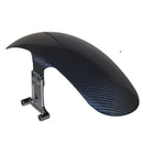 3K twill carbon fiber motorcycle front fender with chrome mounting bracket