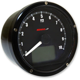 KOSO - TNT-01R UNIVERSAL ELECTRONIC SPEEDOMETER/ TACHMOETER - BLACK CASING/ FACE - 0