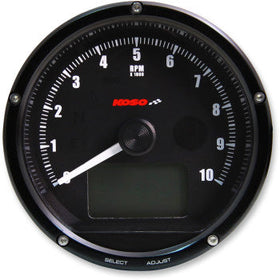 KOSO - TNT-01R UNIVERSAL ELECTRONIC SPEEDOMETER/ TACHMOETER - BLACK CASING/ FACE