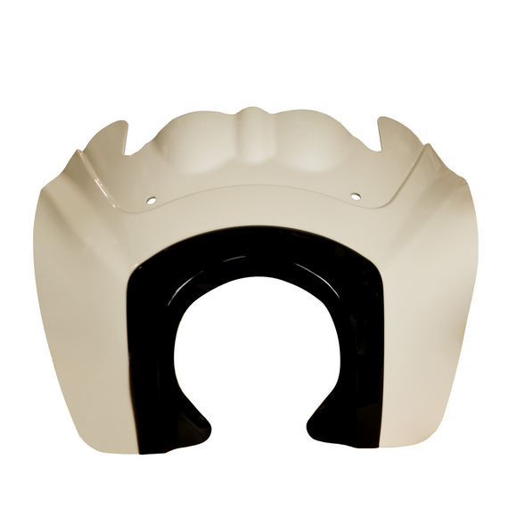 Beige and black color-matched motorcycle front fairing