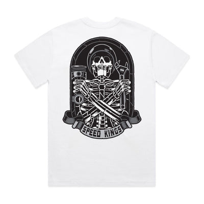 Speed-Kings Coffin Tee White Back