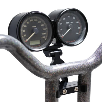 OG Moto Universal Risers Accessories Mount gauge bracket, black anodized CNC aluminum for 1.25-inch risers