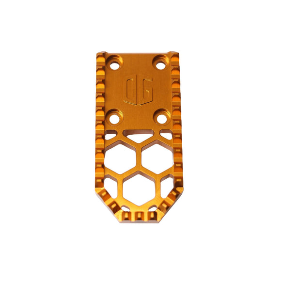 V3 Mini orange anodized aluminum foot peg gripper