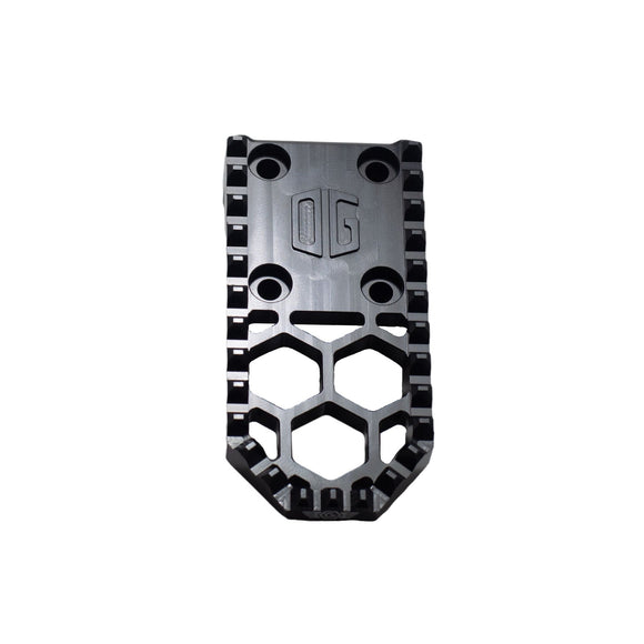OG HoneyComp V3 Mini replacement gripper top platform — black hard-anodized 6061 T6 aluminum