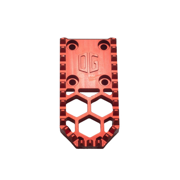V3 Mini red anodized aluminum motorcycle foot peg gripper