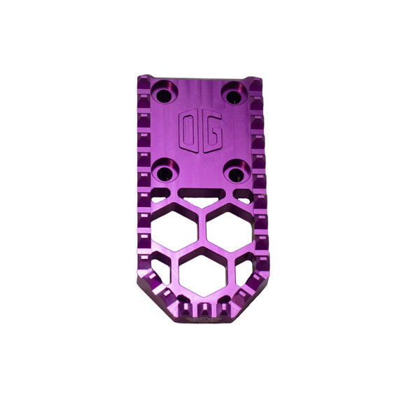 V3 Mini purple anodized CNC aluminum motorcycle foot peg gripper