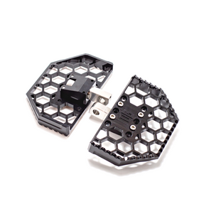 V3 Mini black CNC honeycomb floorboards for Harley‑Davidson motorcycles