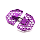 Purple V3 Mini motorcycle floorboards with honeycomb design for Harley‑Davidson