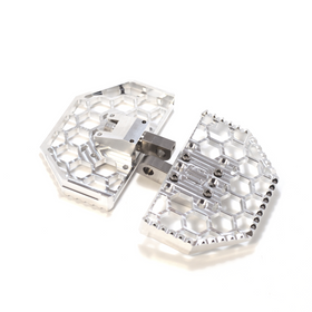 OG HoneyComp V3 Mini Floorboards for Indian Scout & Chief — machined aluminum honeycomb floorboards