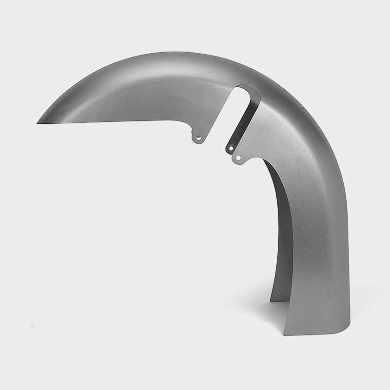 RWD V-Twin 8" Wide Flatback Front Fender for 1994 - 2025 Harley Davidson Touring Models, one-piece stamped 14 gauge steel, laser trimmed