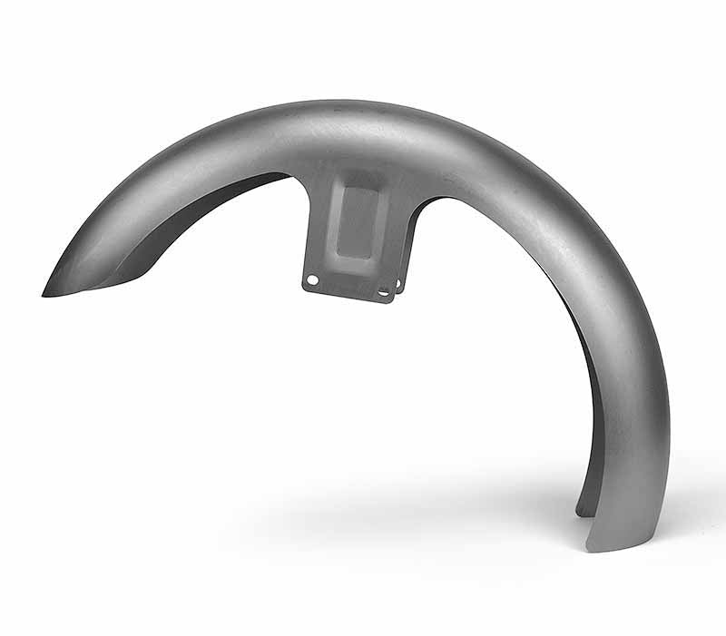 RWD V-Twin LS-2 front fender for Harley Davidson Touring models, 23" wheel, 6.0" mounting width, 14-gauge steel, predrilled for baggers