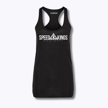 Speed-Kings Women's Speed-Kings Logo Racerback Tank Top Black