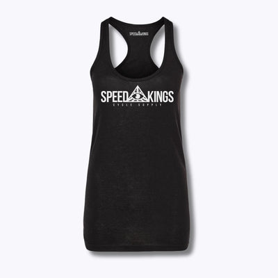 Speed-Kings Women's Speed-Kings Logo Racerback Tank Top Black