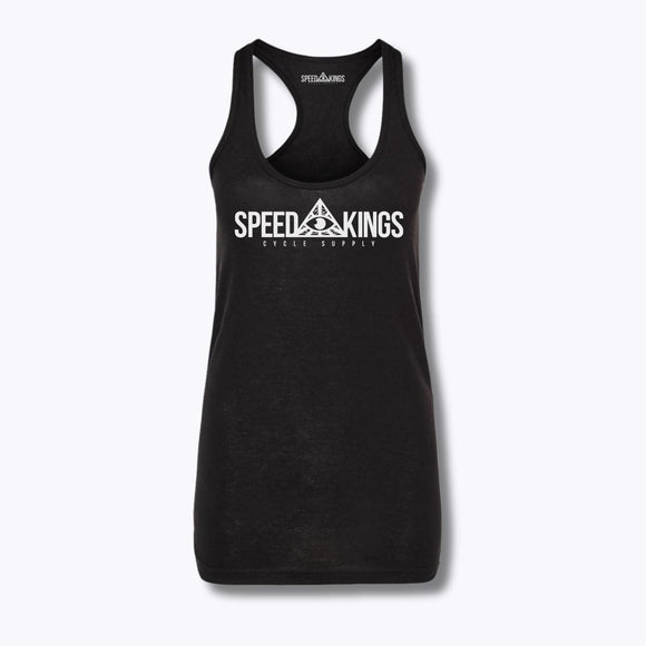 Speed-Kings Women's Speed-Kings Logo Racerback Tank Top Black