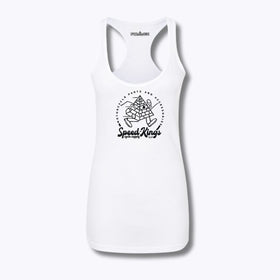 Speed-Kings Women's Running Pyramid Racerback Tank Top White