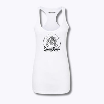 Speed-Kings Women's Running Pyramid Racerback Tank Top White