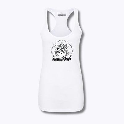 Speed-Kings Women's Running Pyramid Racerback Tank Top White