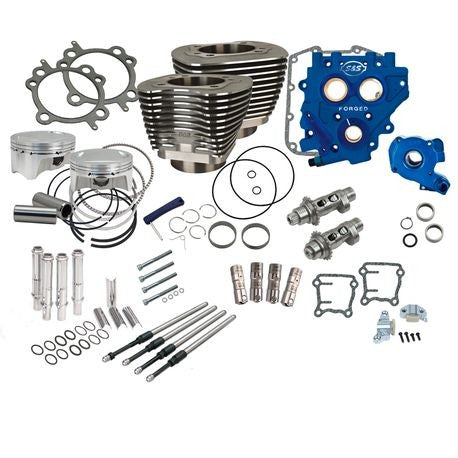 S&S Cycle - 110" Power Package for HD® Twin Cam 96™, 103™ Models with 585 Easy Start® Chain Drive Cams - Wrinkle Black - 0