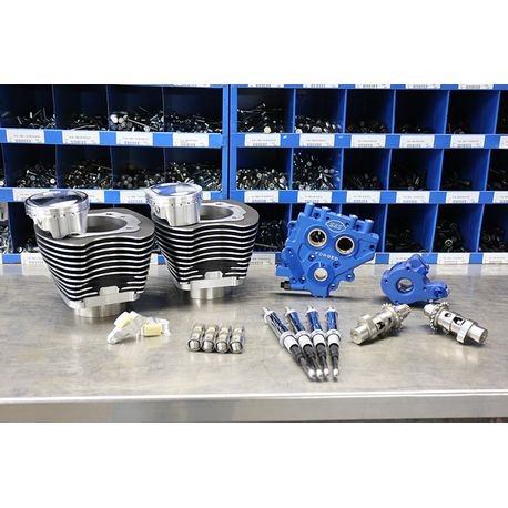 S&S Cycle - 110" Power Package for HD® Twin Cam 96™, 103™ Models with 585 Easy Start® Chain Drive Cams - Wrinkle Black