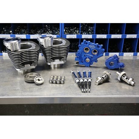 S&S Cycle - 110" Power Package for HD® Twin Cam 96™, 103™ Models with 585 Easy Start® Gear Drive Cams - Wrinkle Black