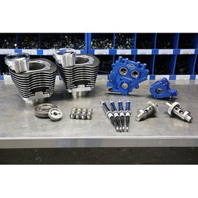 S&S Cycle - 110" Power Package for HD® Twin Cam 96™, 103™ Models with 585 Easy Start® Gear Drive Cams - Wrinkle Black