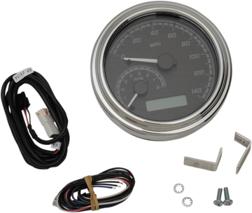 Dakota Digital 4-5/8" Tank Gauge System - Black/Gray/Chrome Trim