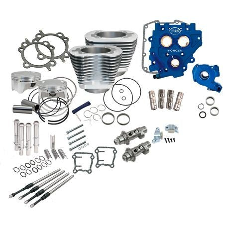 S&S Cycle - 110" Power Package for HD® Twin Cam 96™, 103™ Models with 585 Easy Start® Chain Drive Cams - Silver - 0