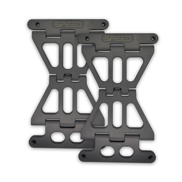 Black Lightweight composite No Drama Lid Stoppers for Harley Touring models. Strong, secure support for 2014–2023 non-CVO and all 2024+ bikes. 