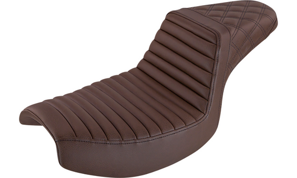 SADDLEMEN Step-Up Seat — Rear Lattice Stitch/Front Tuck-n-Roll