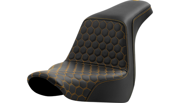 SADDLEMEN STEP-UP SEAT - HONEYCOMB - GOLD STITCHING - FXLR-ST '18-'24