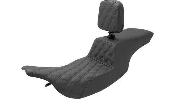 SADDLEMEN TOUR STEP UP SEAT W/ RIDER BACKREST - 97 - 07 FLHR/FLHX