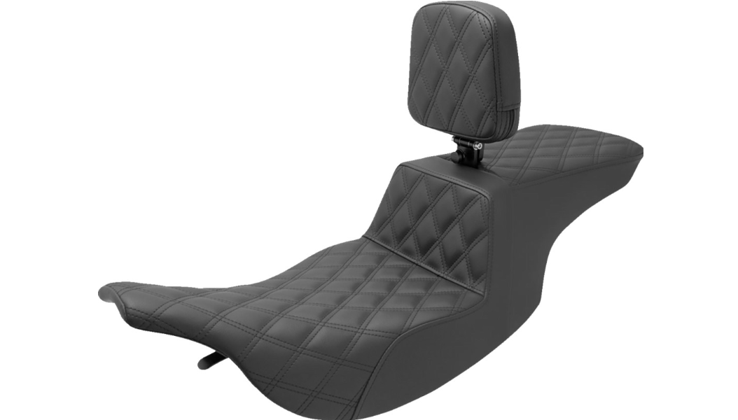SADDLEMEN TOUR STEP UP SEAT W/ RIDER BACKREST - 97 - 07 FLHR/FLHX
