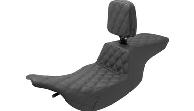 SADDLEMEN TOUR STEP UP SEAT W/ RIDER BACKREST - 97 - 07 FLHR/FLHX