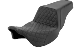 SADDLEMEN STEP-UP SEAT - HONEYCOMB - BLACK STITCHING - FL '08-'23