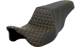 SADDLEMEN STEP-UP SEAT - HONEYCOMB - GOLD STITCHING - FL '08-'23