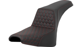 SADDLEMEN STEP-UP SEAT - HONEYCOMB - RED STITCHING - FXBB/FXST '18-'24