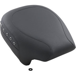 MUSTANG - WIDE REAR SEAT AND PILLION PAD - BLACK STUDDED VINYL - '09-20 TOURING